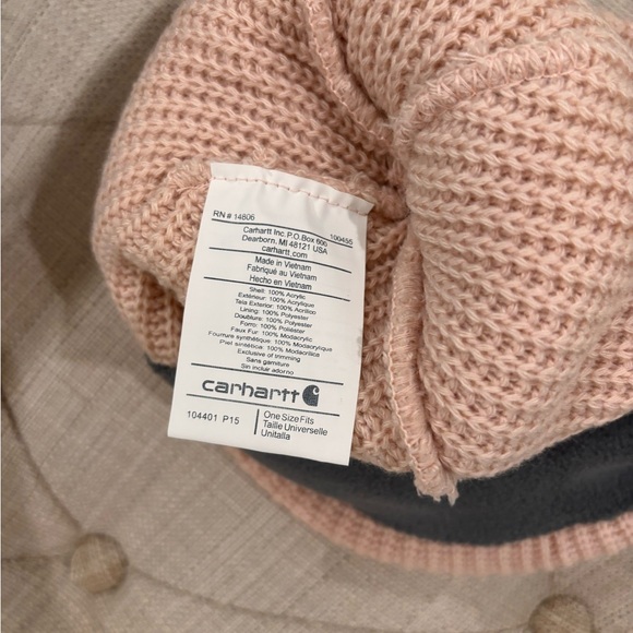 Carhartt Blush Knit Beanie with Pom - Picture 2 of 3